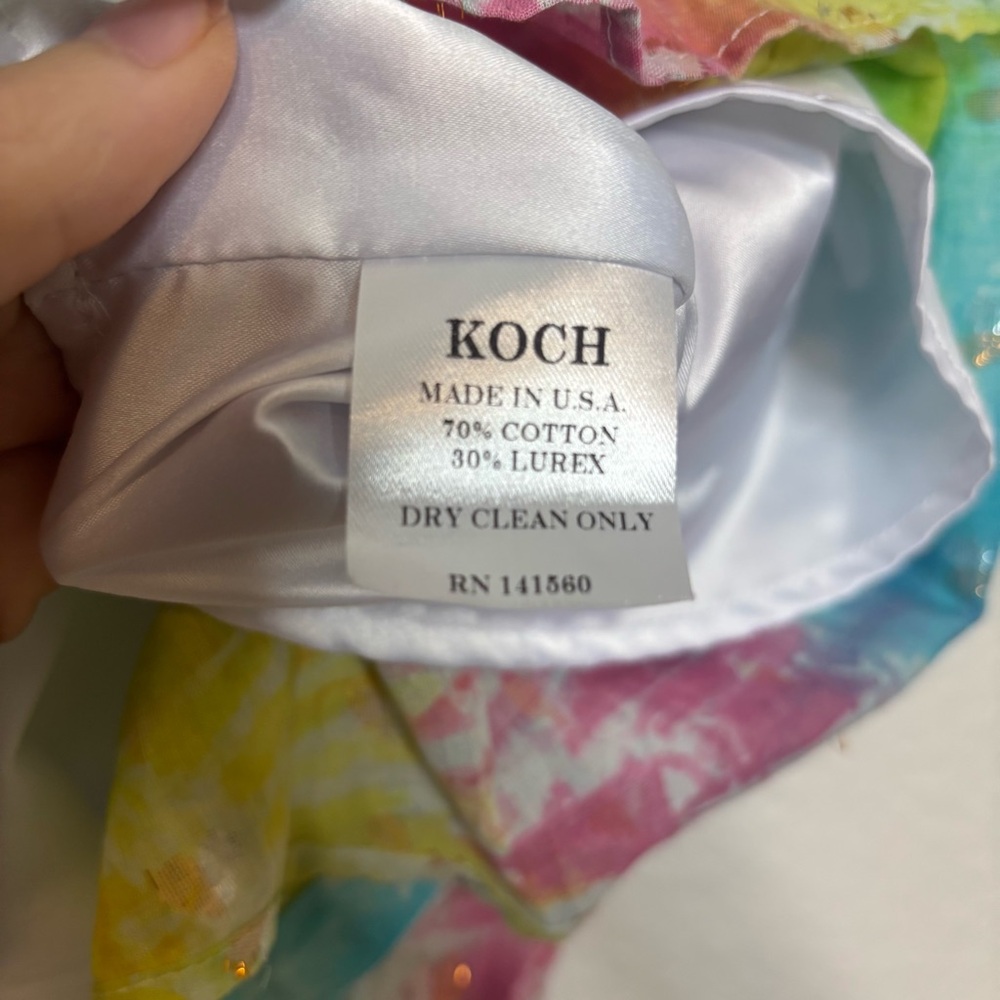 NWT Koch Sunset Charm Tie Dye Ruffle Tier Ivy Mini Skirt Size Medium - Picture 6 of 7